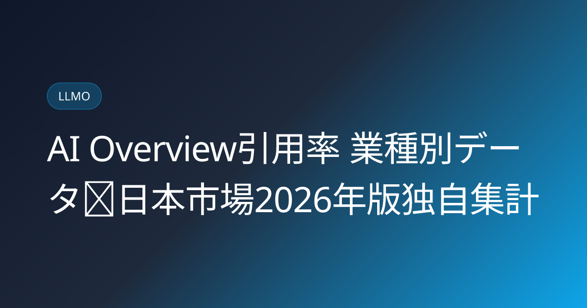 AI Overview引用率 業種別データ｜日本市場2026年版独自集計 (ai-overview-citation-rate-by-industry-japan-2026)