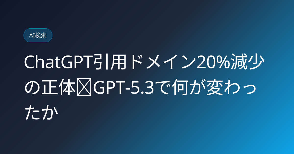 ChatGPT引用ドメイン20%減少の正体｜GPT-5.3で何が変わったか (chatgpt-citation-domain-concentration-gpt53-20percent-drop)
